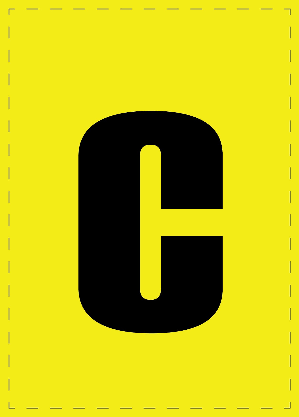 Letter c adhesive letters and number stickers black font yellow background ES-BGPVC-c-3