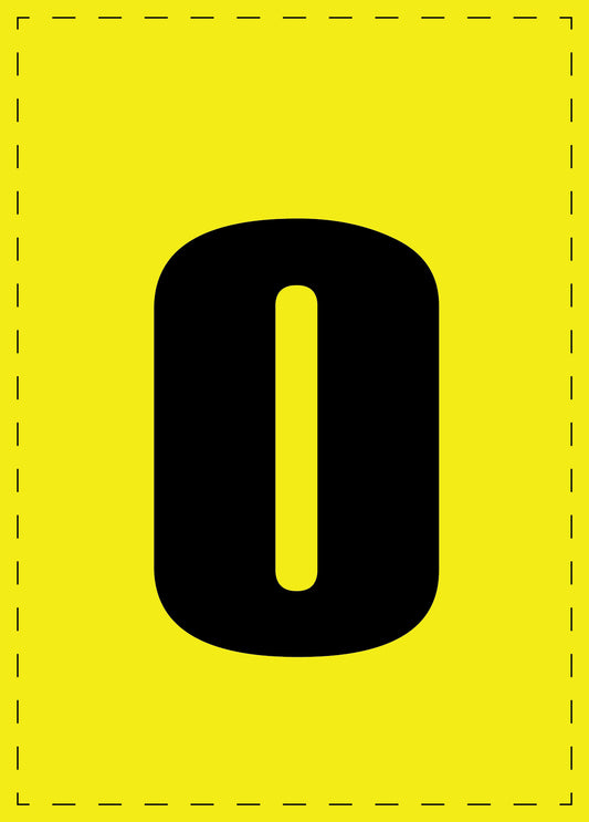 Letter o adhesive letters and number stickers black font yellow background ES-BGPVC-o-3