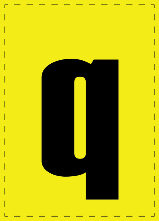 Letter q adhesive letters and number stickers black font yellow background ES-BGPVC-q-3