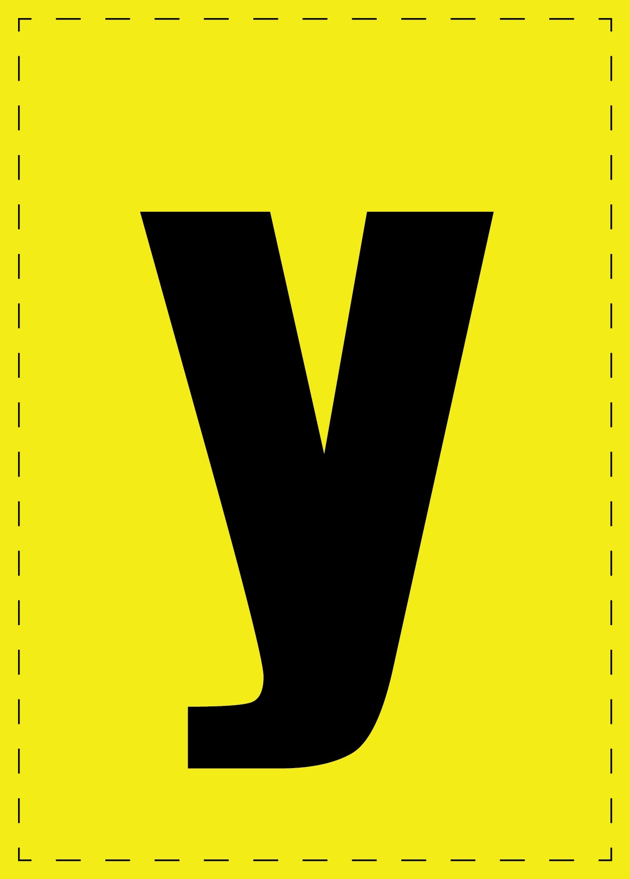 Letter y adhesive letters and number stickers black font yellow background ES-BGPVC-y-3