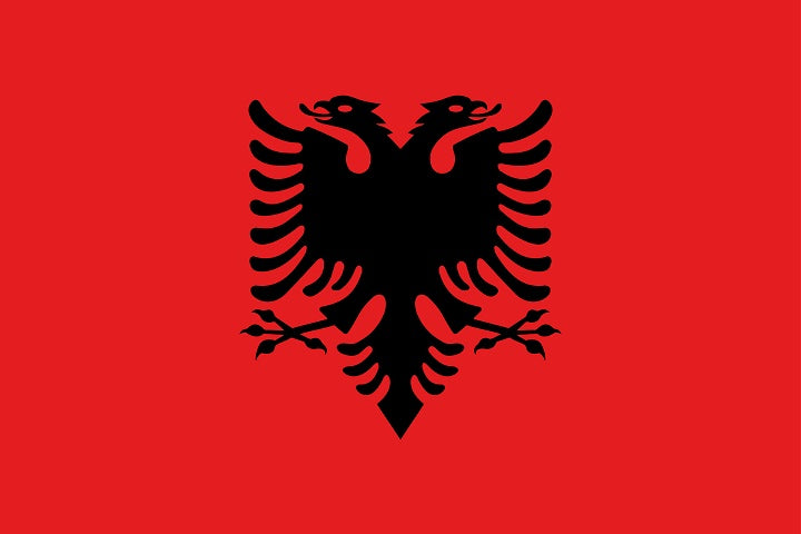 Sticker flag of Albania 5-60cm Weatherproof ES-FL-ALB