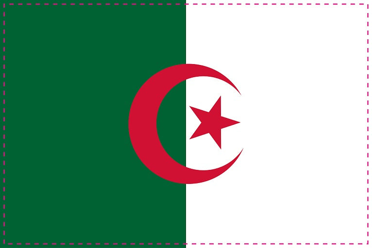 Sticker flag of Algeria 5-60cm Weatherproof ES-FL-ALG