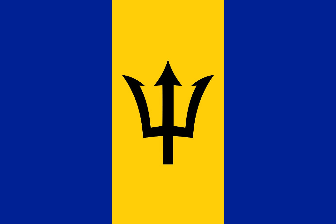 Sticker flag of Barbados 5-60cm Weatherproof ES-FL-BAR