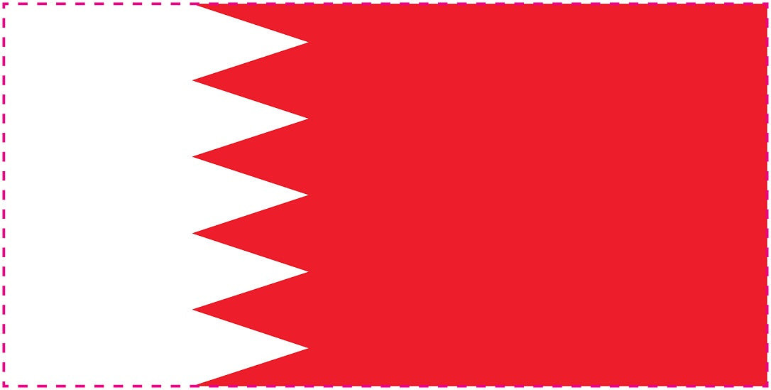 Sticker flag of Bahrain 5-60cm Weatherproof ES-FL-BHR