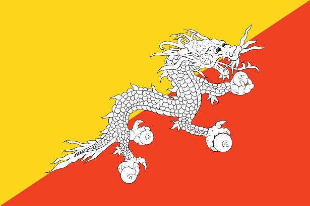 Sticker flag of Bhutan 5-60cm Weatherproof ES-FL-BHU