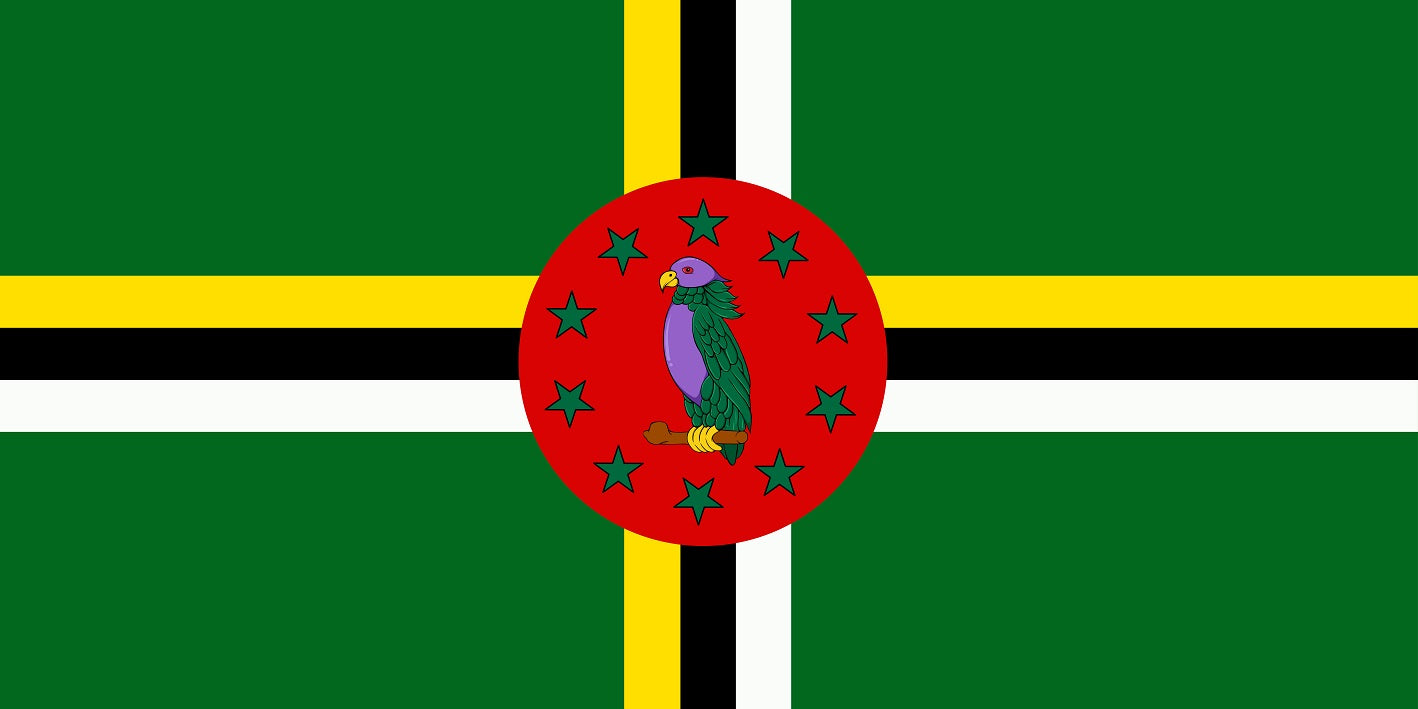 Sticker flag of Dominica 5-60cm Weatherproof ES-FL-DOM