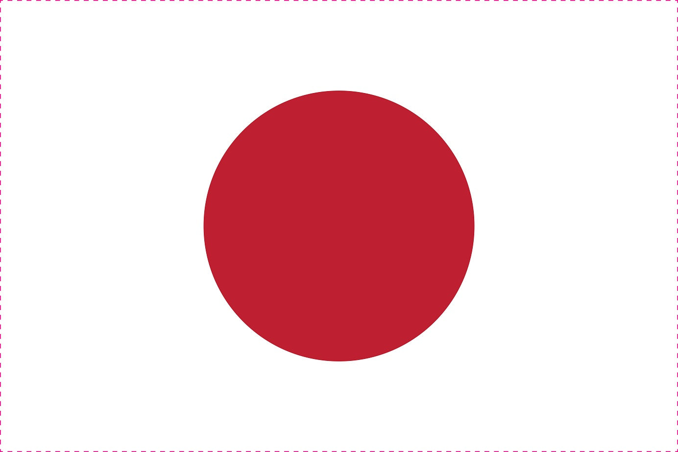 Sticker flag of Japan 5-60cm Weatherproof ES-FL-JAP