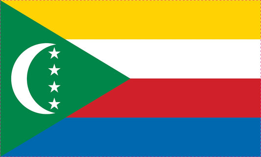 Sticker flag of Comoros 5-60cm Weatherproof ES-FL-KOM