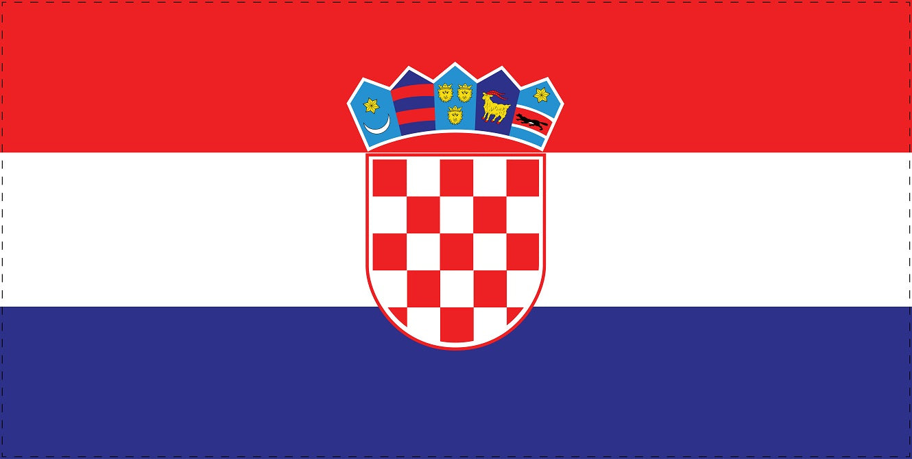 Sticker flag of Croatia 5-60cm Weatherproof ES-FL-KRO