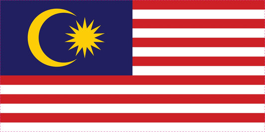 Sticker flag of Malaysia 5-60cm Weatherproof ES-FL-MLS