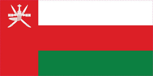 Sticker flag of Oman 5-60cm Weatherproof ES-FL-OMN