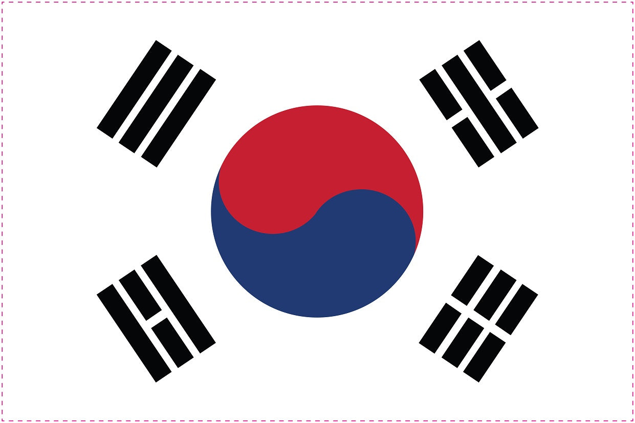 Sticker flag of South Korea 5-60cm Weatherproof ES-FL-SKO