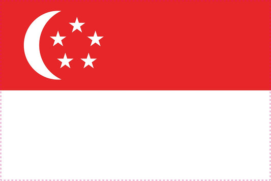 Sticker flag of Singapore 5-60cm Weatherproof ES-FL-SPR