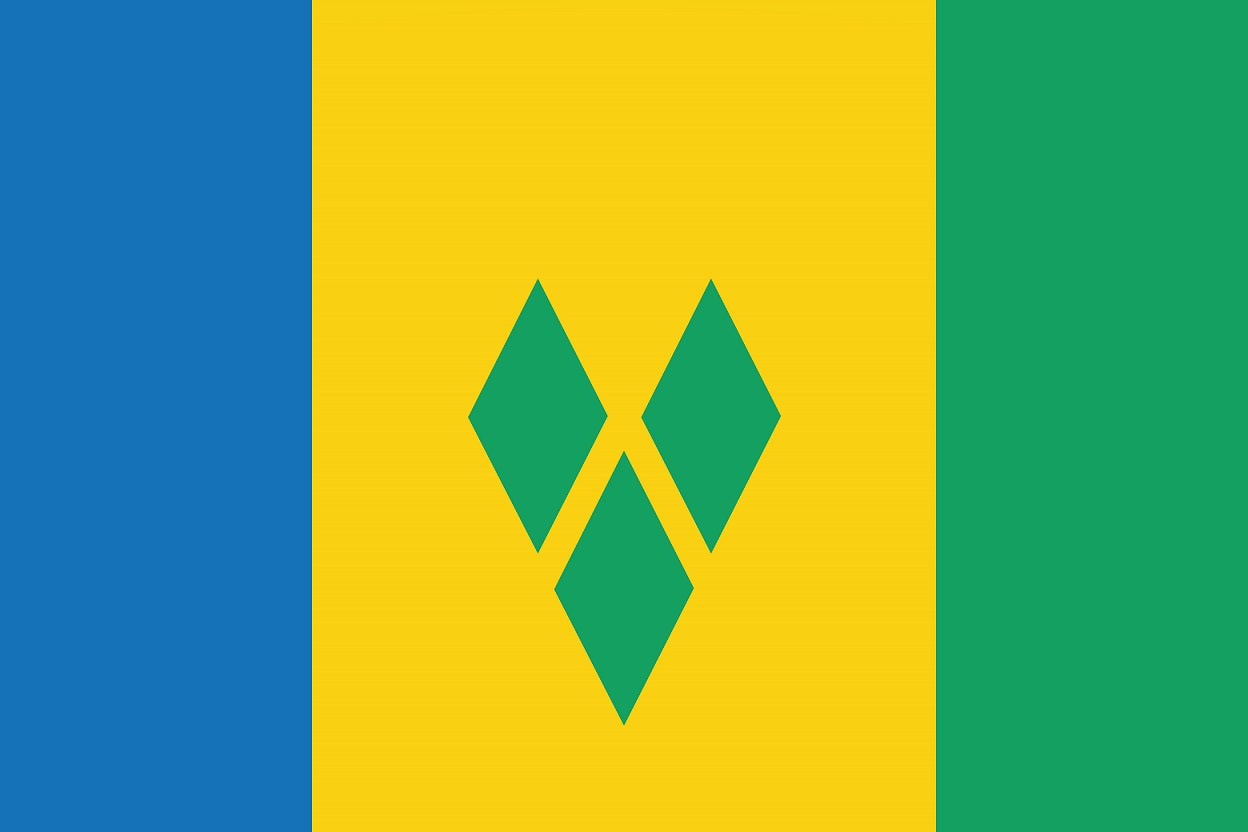 Sticker flag of St. Louis Vincent in the Grenadines 5-60cm Weatherproof ES-FL-SVN