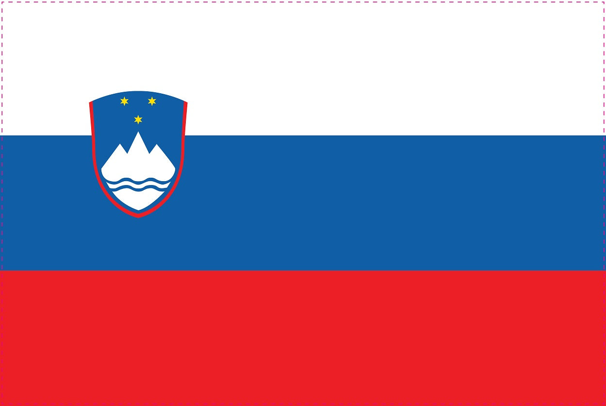 Sticker flag of Slovenia 5-60cm Weatherproof ES-FL-SWN