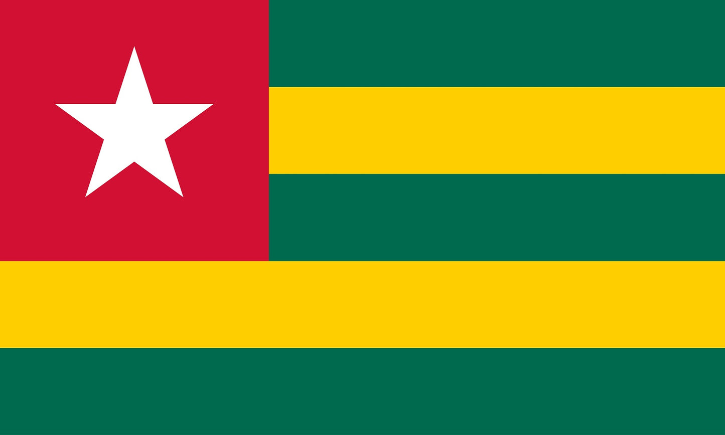 Sticker flag of Togo 5-60cm Weatherproof ES-FL-TOG