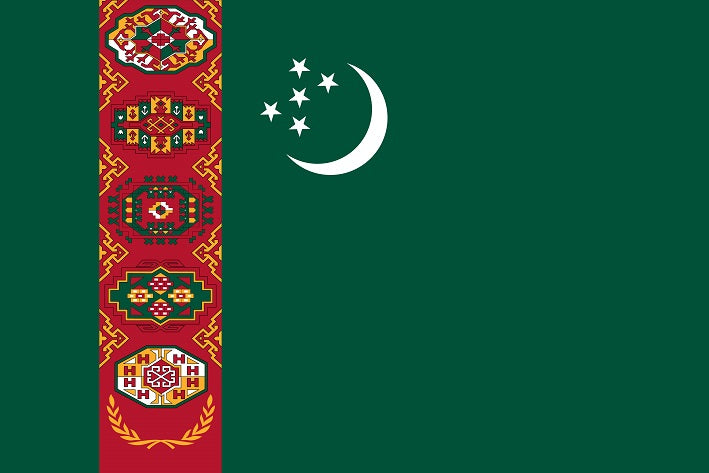 Sticker flag of Turkmenistan 5-60cm Weatherproof ES-FL-TUR