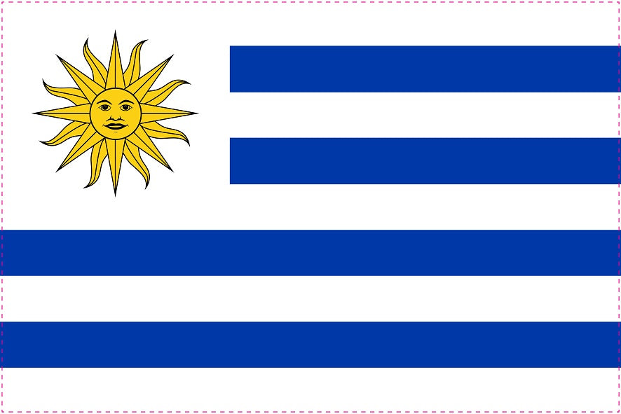 Sticker flag of Uruguay 5-60cm Weatherproof ES-FL-URG