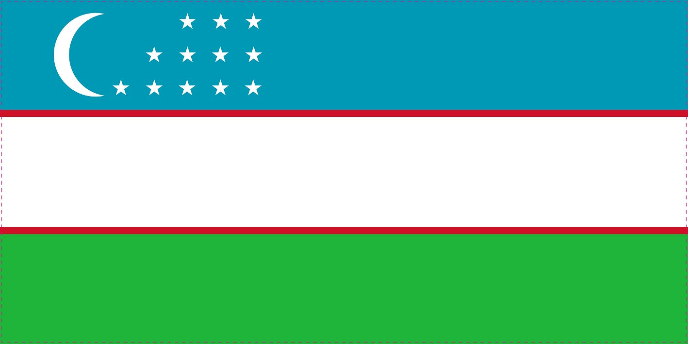 Sticker flag of Uzbekistan 5-60cm Weatherproof ES-FL-USB