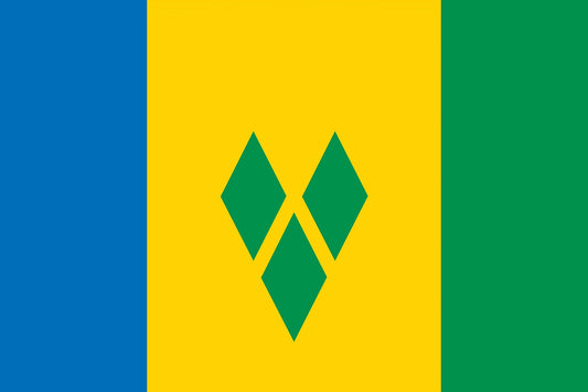 Sticker flag of St. Louis Vincent in the Grenadines 5-60cm Weatherproof ES-FL-VCT