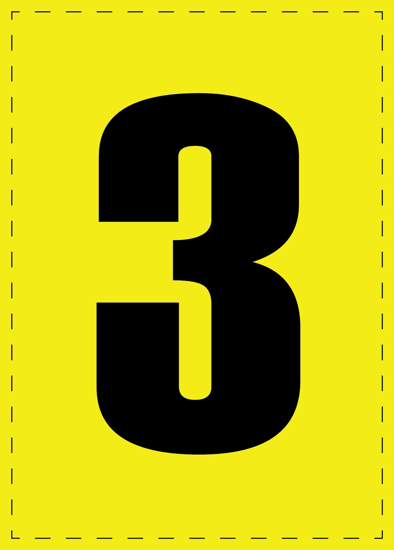 Letter 3 adhesive letters and number stickers black font yellow background ES-BGPVC-3-3