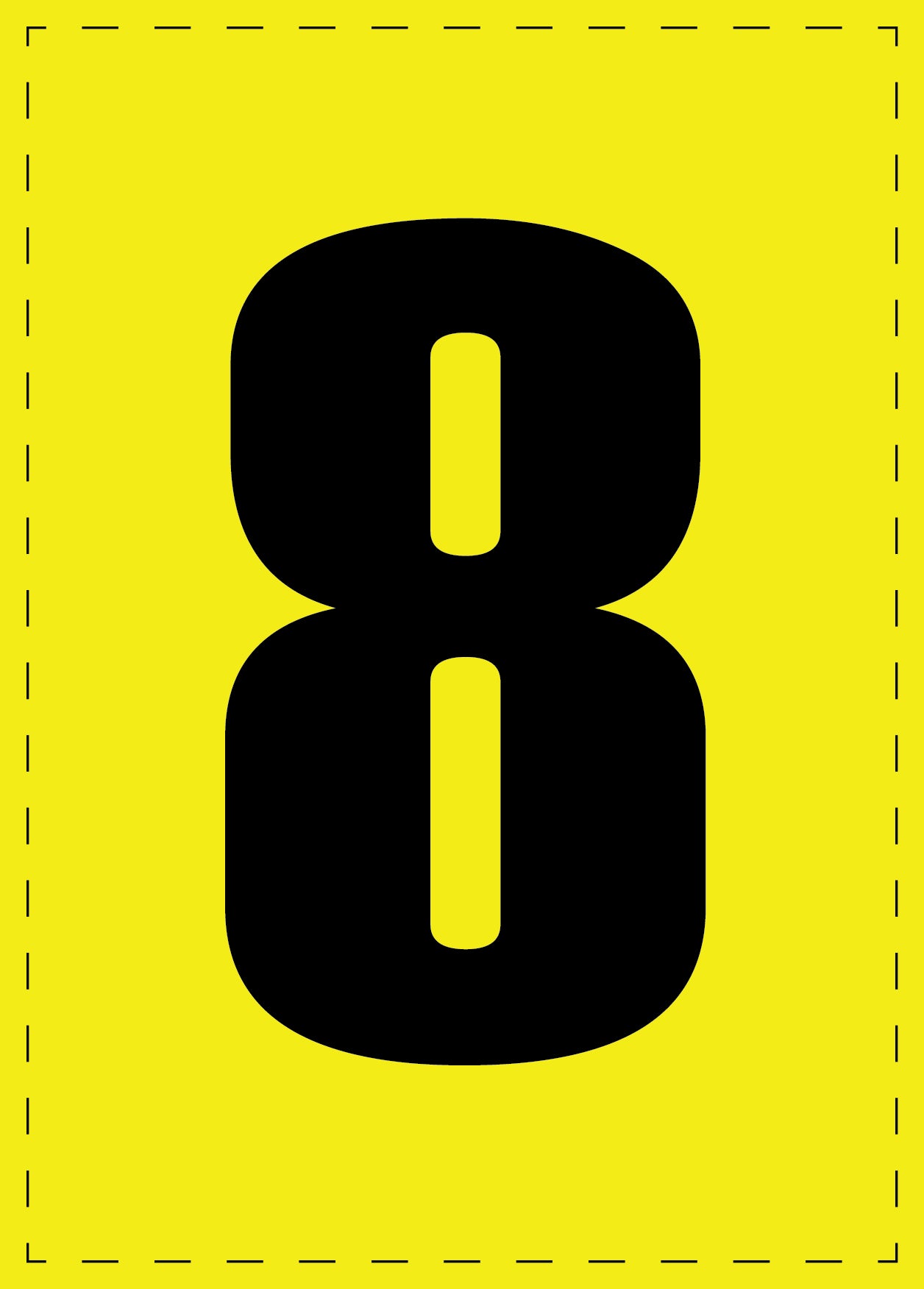 Letter 8 adhesive letters and number stickers black font yellow background ES-BGPVC-8-3