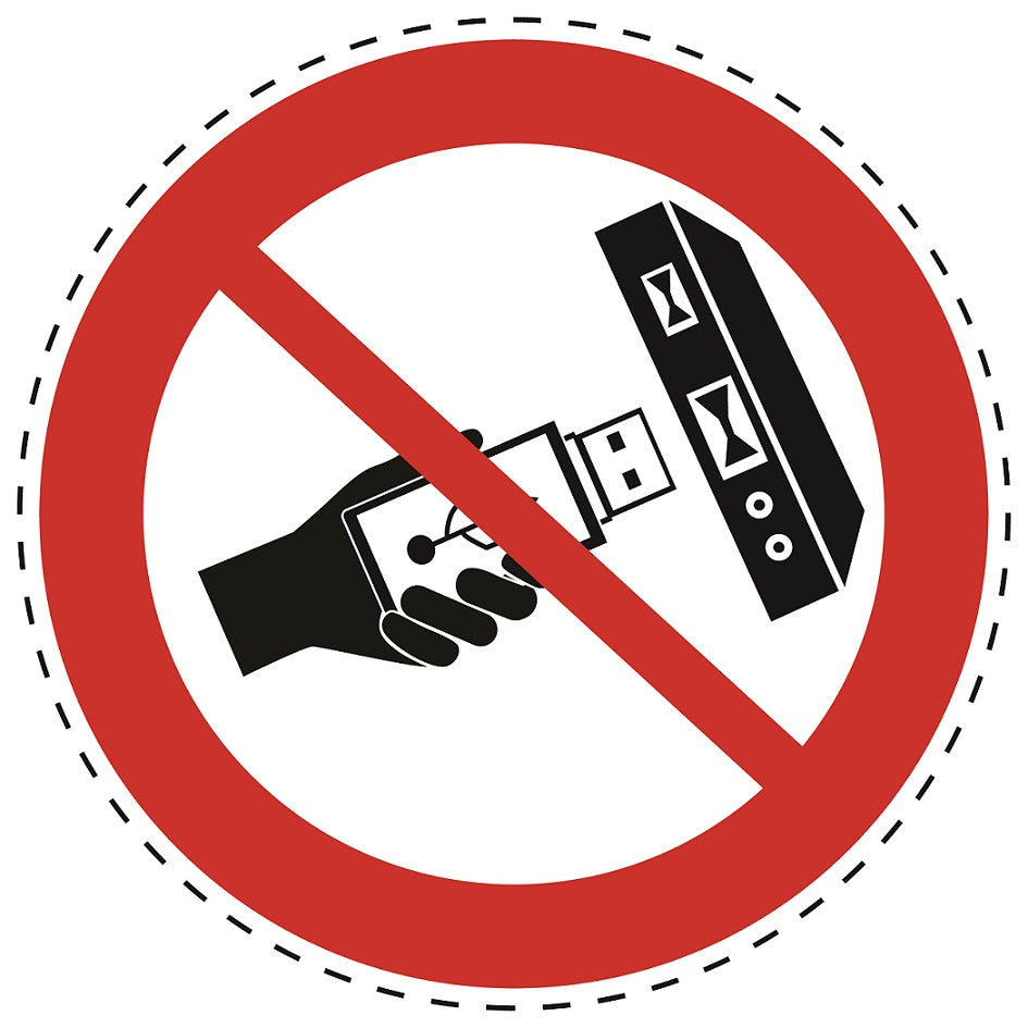 1 Stuck Prohibition sticker "Do not remove USB" made of PVC plastic, ES-SI20500