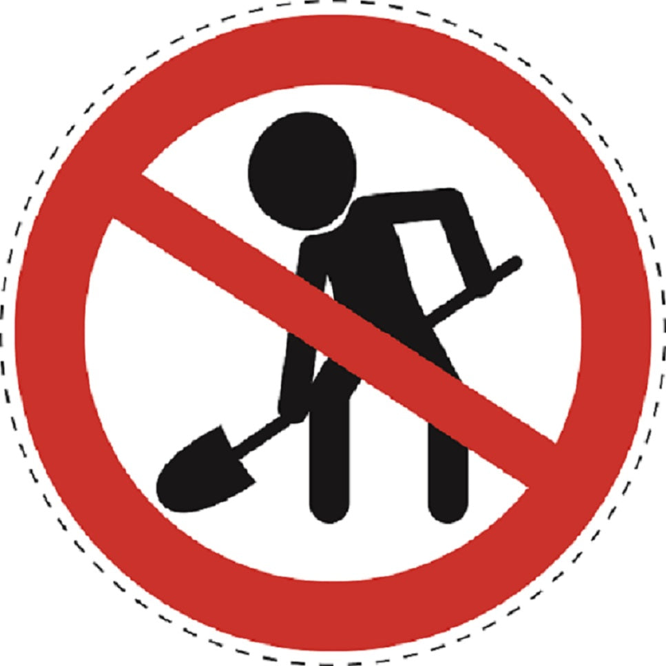 1 Stuck Prohibition sticker "No digging" made of PVC plastic, ES-SI21300