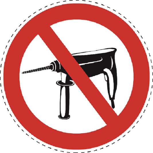 1 Stuck Prohibition sticker "No drilling safety sign" made of PVC plastic, ES-SI22000