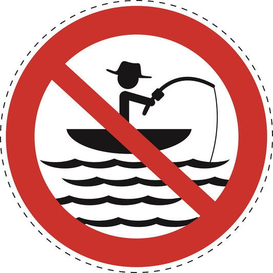 1 Stuck Prohibition sticker "No fishing" made of PVC plastic, ES-SI23600