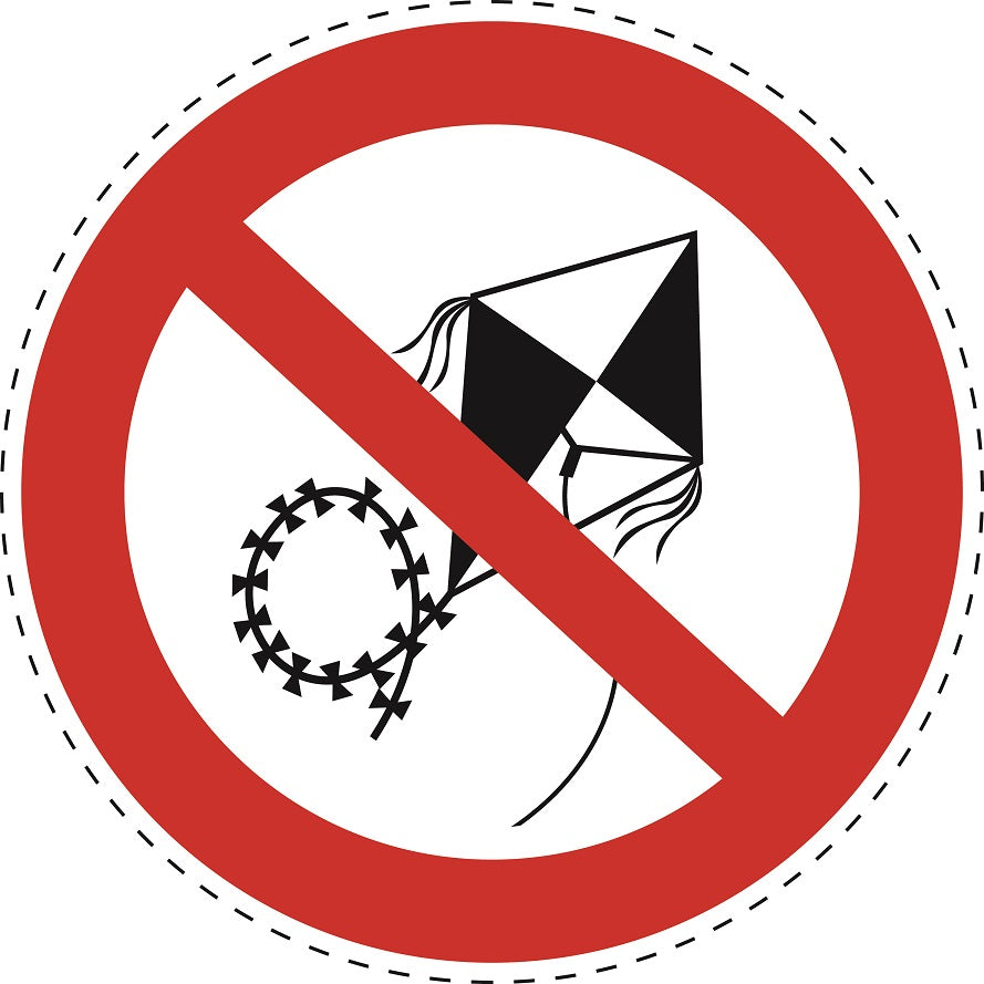 1 Stuck Prohibition sticker "No Kite Flying" made of PVC plastic, ES-SI25300