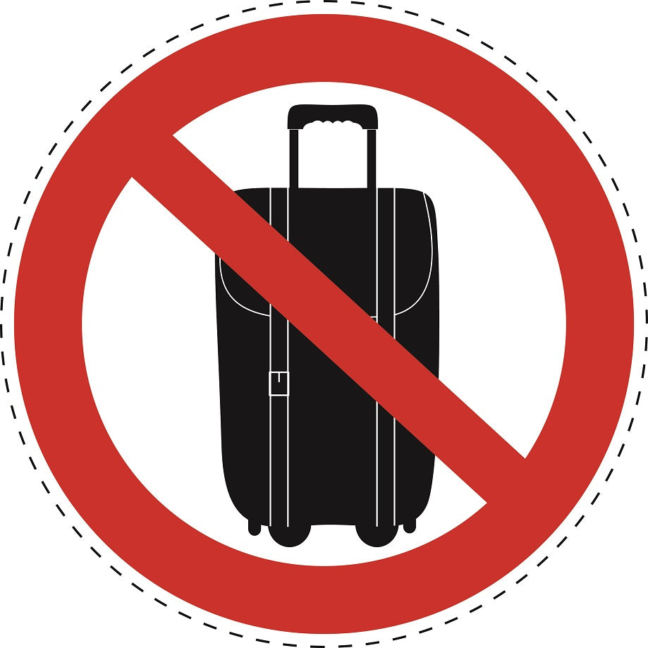 1 Stuck Prohibition sticker "No bags/luggage allowed" made of PVC plastic, ES-SI26300