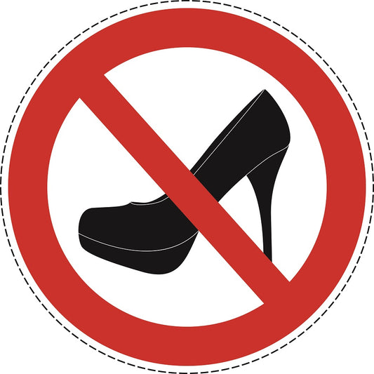 1 Stuck Prohibition sticker "No high heels" made of PVC plastic, ES-SI28000