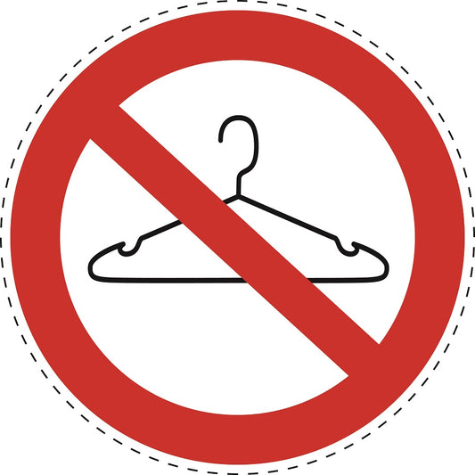 1 Stuck Prohibition sticker "No wire hangers" made of PVC plastic, ES-SI28600