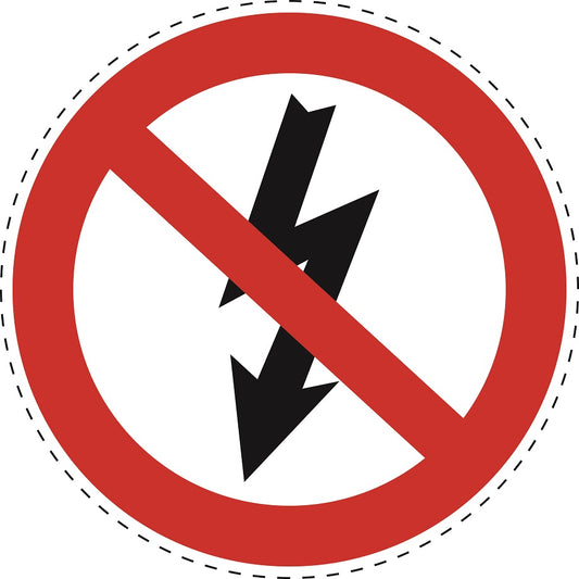 1 Stuck Prohibition sticker "No high voltage danger sign" made of PVC plastic, ES-SI28900