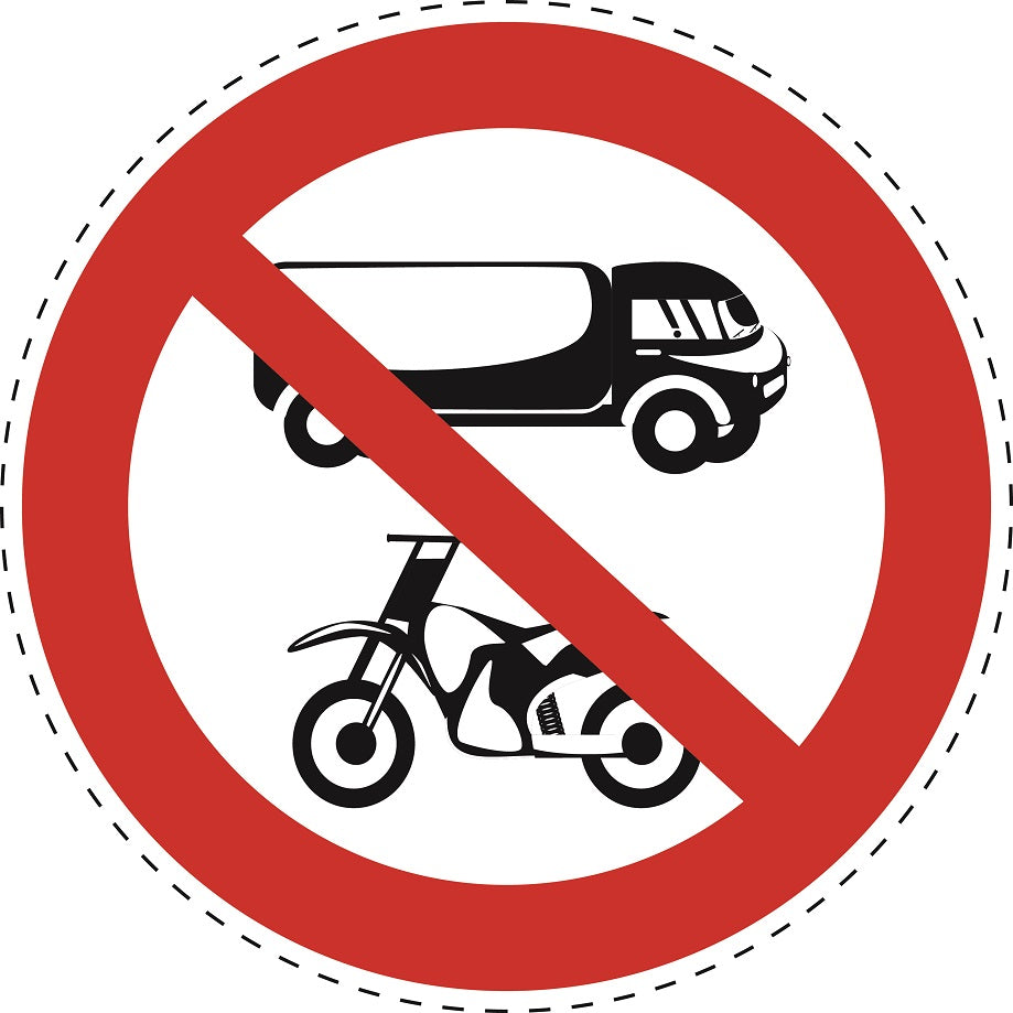 1 Stuck Prohibition sticker "No vehicles allowed" made of PVC plastic, ES-SI29600