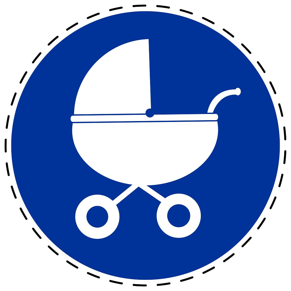 Mandatory stickers "Pram/stroller" made of PVC plastic, LH-SIM1900