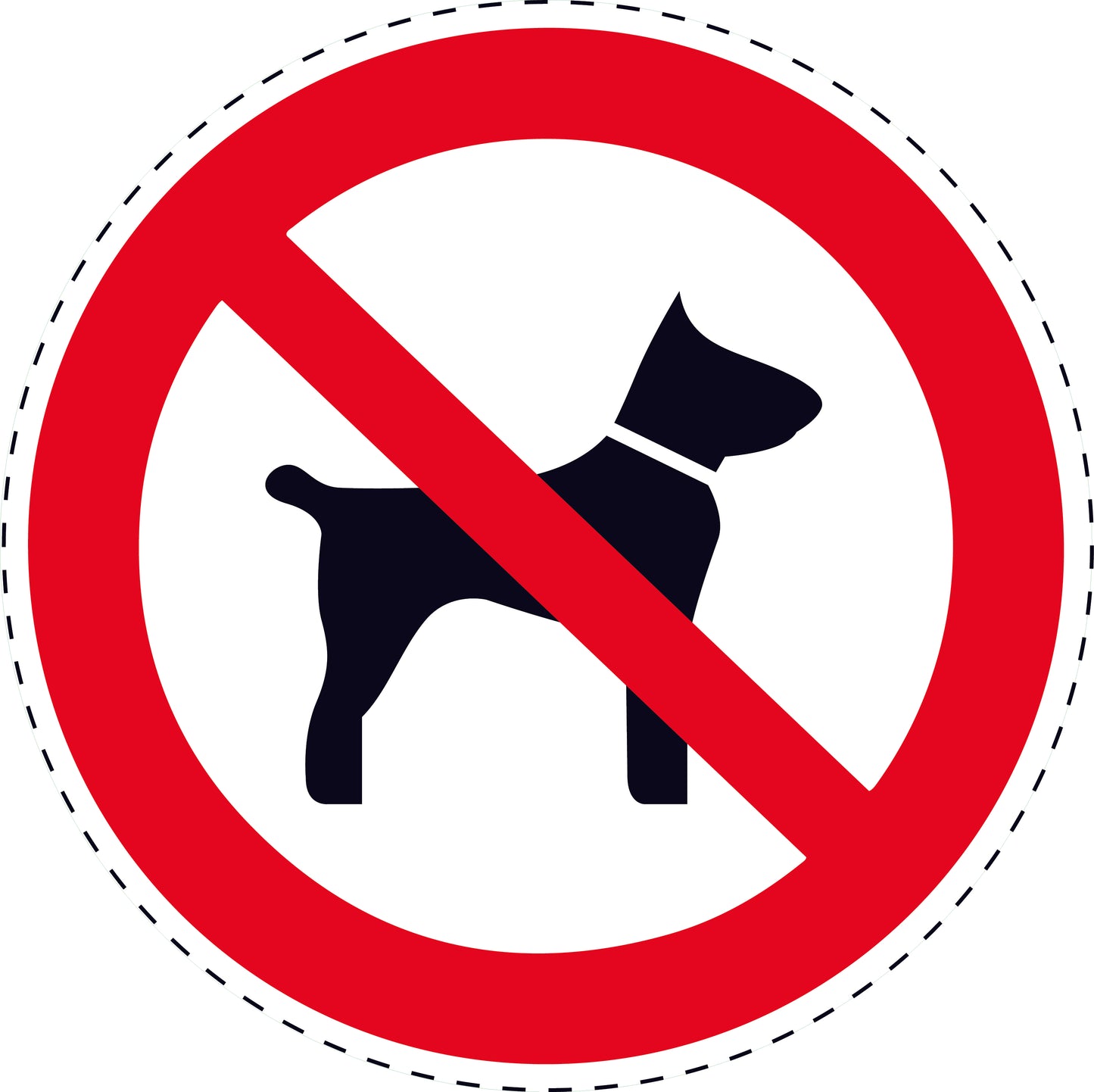 1 Stuck Prohibition sticker "No pets allowed" made of PVC plastic, ES-SI140