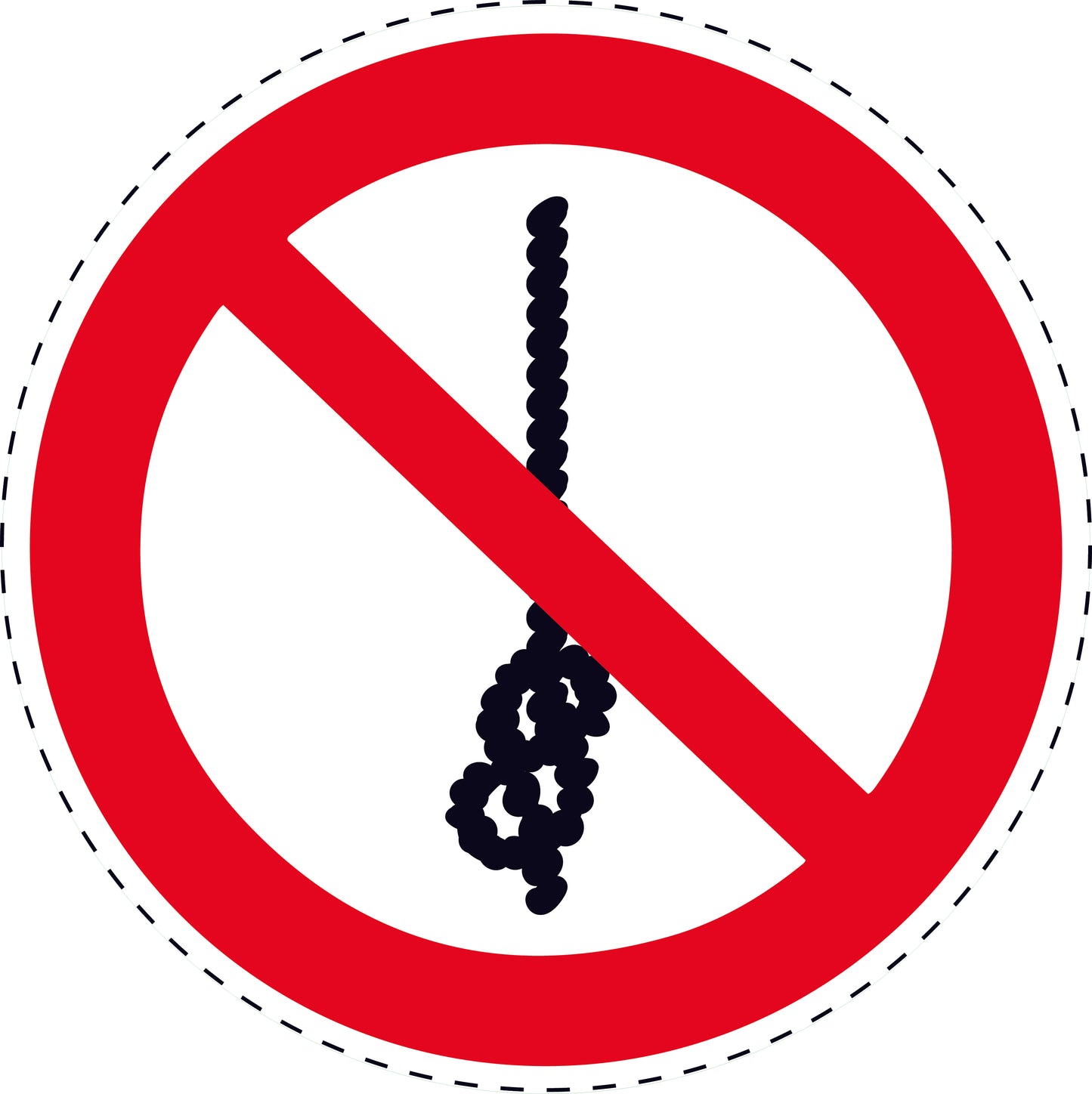 1 Stuck Prohibition sticker "Knot forbidden" made of PVC plastic, ES-SI320