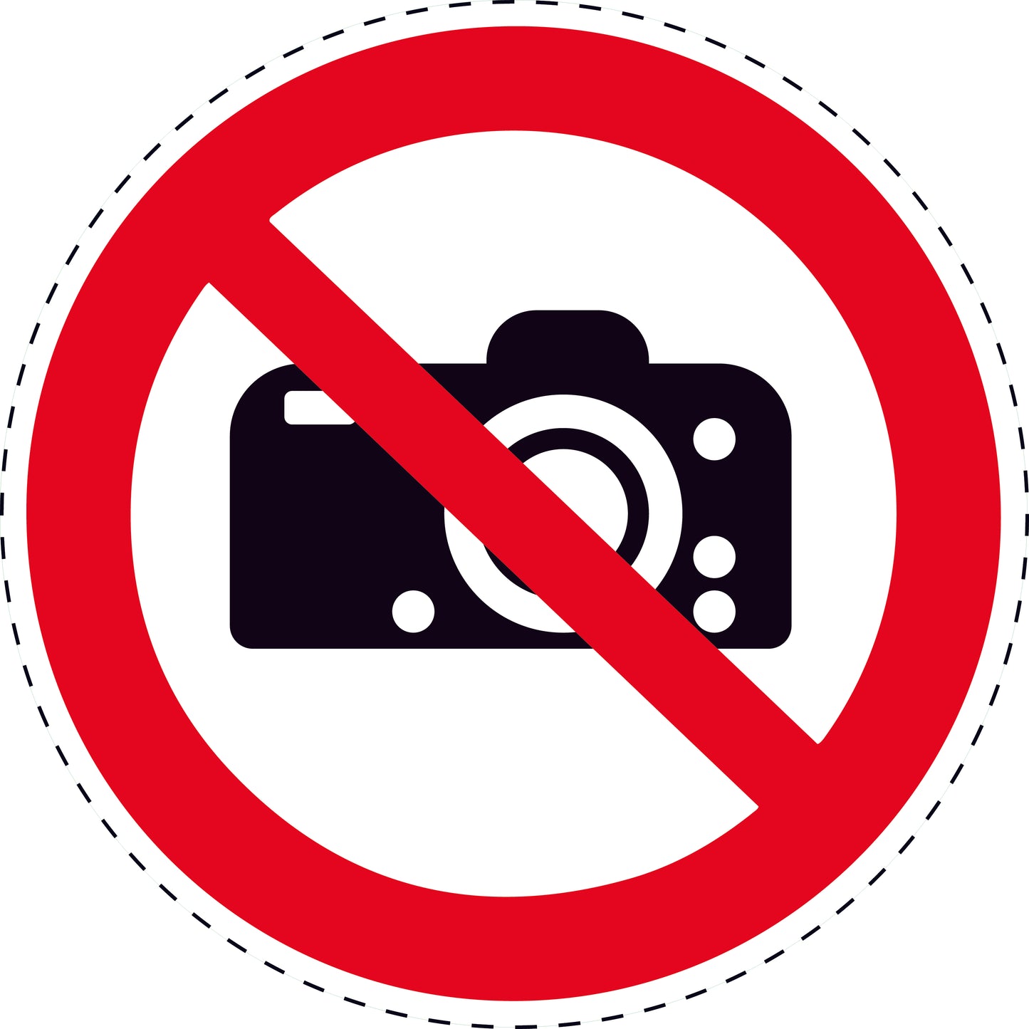 1 Stuck Prohibition sticker "No photography allowed" made of PVC plastic, ES-SI460