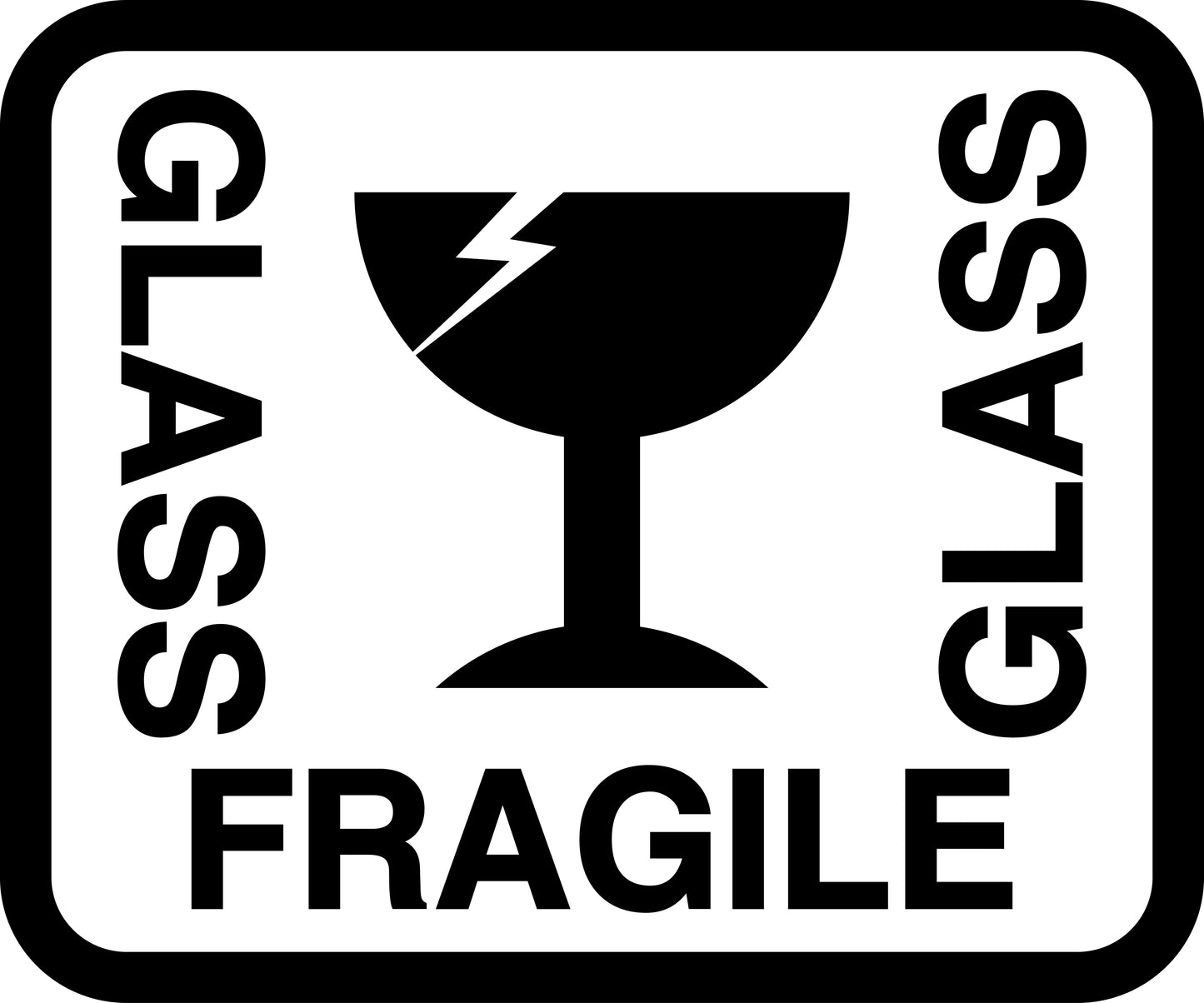 Fragile - Fragile sticker "Glass fragile glass" LH-FRAGILE-H-10900-88-0