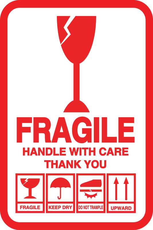 Fragile - Fragile sticker "Fragile  Handle with care Thank You" LH-FRAGILE-V-10300-14-0