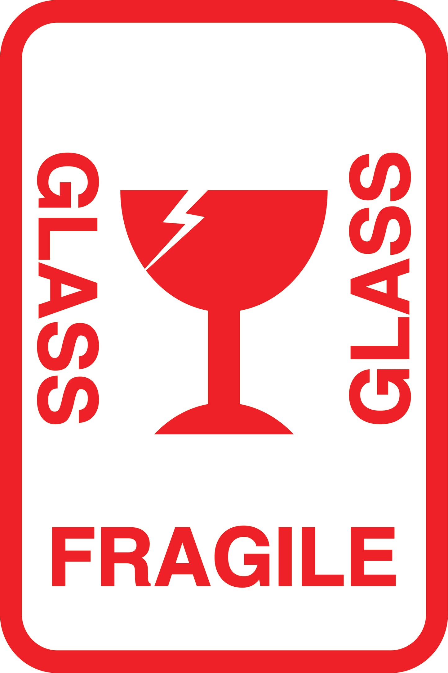 Fragile - Fragile sticker "Glass fragile glass" LH-FRAGILE-V-10900-14-0