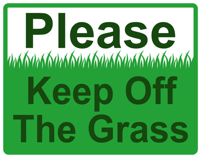 Sticker "Please Keep off the grass" 10-60 cm made of PVC plastic, LH-KEEPOFFGRASS-H-10200-54