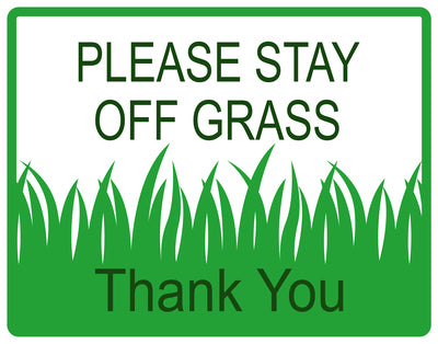 Sticker "Please Stay off grass Thank you" 10-60 cm made of PVC plastic, LH-KEEPOFFGRASS-H-10300-54