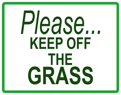 Sticker "Please...Keep off the grass" 10-60 cm made of PVC plastic, LH-KEEPOFFGRASS-H-10500-54