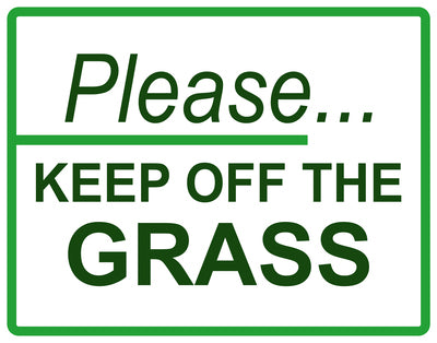 Sticker "Please...Keep off the grass" 10-60 cm made of PVC plastic, LH-KEEPOFFGRASS-H-10600-54