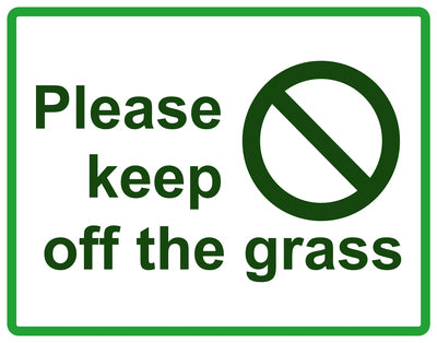 Sticker "Please Keep off the grass" 10-60 cm made of PVC plastic, LH-KEEPOFFGRASS-H-10700-54