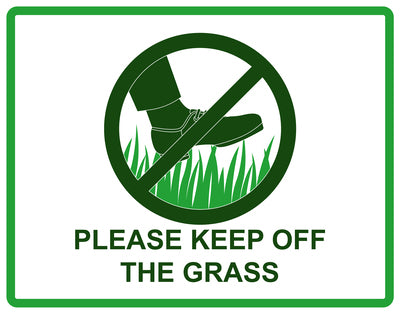 Sticker "Please Keep off the grass" 10-60 cm made of PVC plastic, LH-KEEPOFFGRASS-H-10800-54