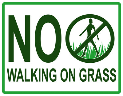 Sticker "No walking on grass" 10-60 cm made of PVC plastic, LH-KEEPOFFGRASS-H-10900-54